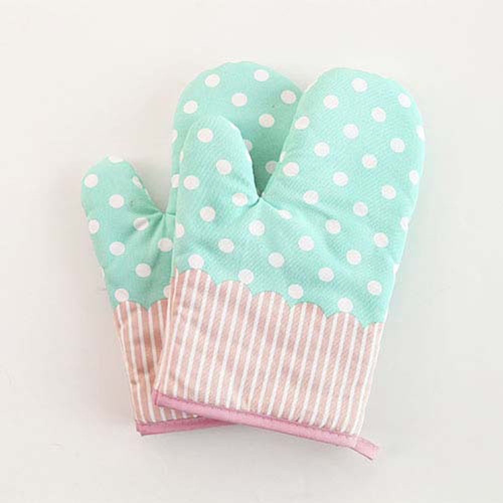 1 Piece Plaid Pattern Thicken Oven Mitts