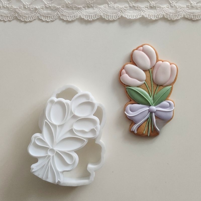 1 Piece Spring Bouquet Cookie Stamps