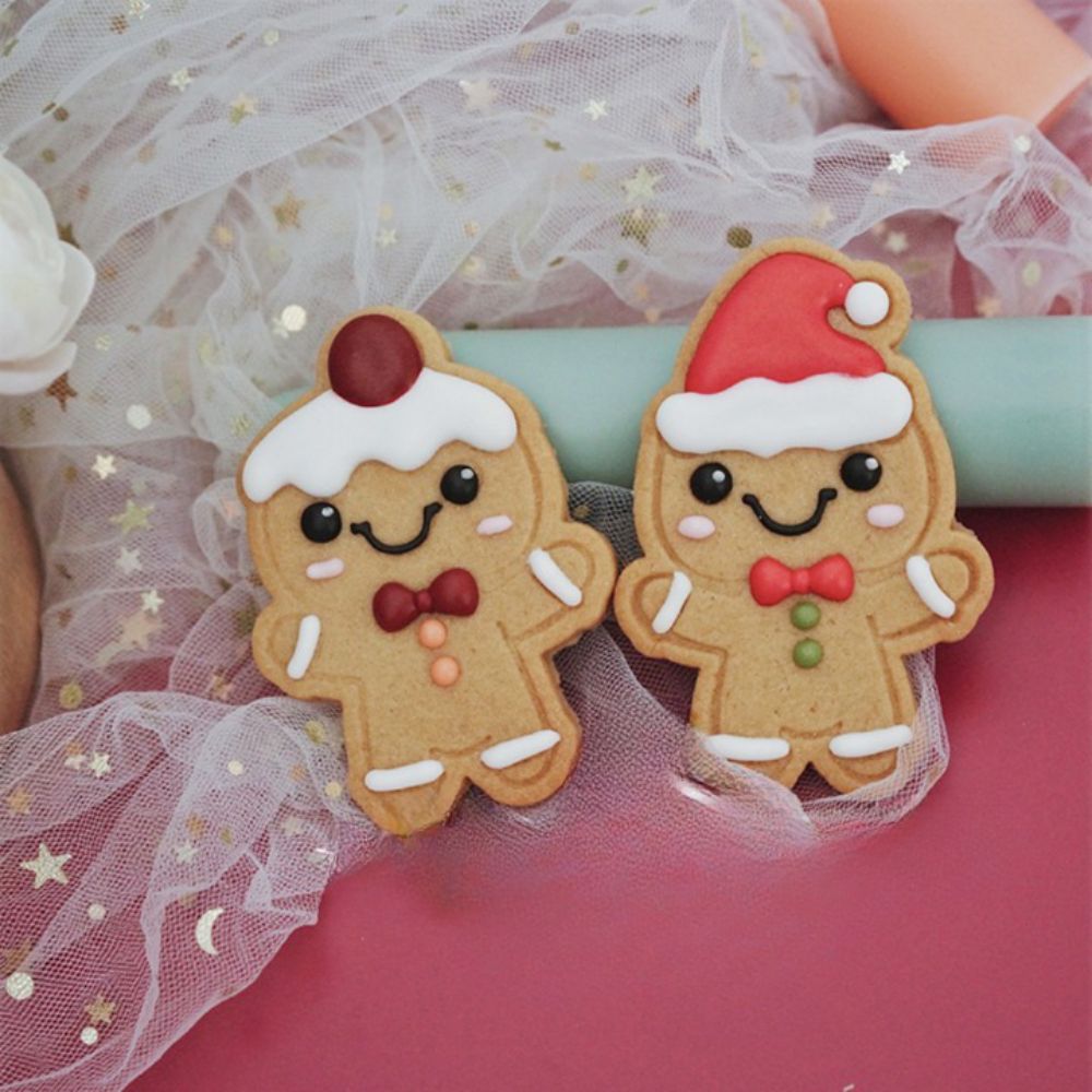 2 Pieces Christmas Gingerbread Shape Cookie Mold