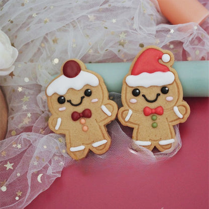 2 Pieces Christmas Gingerbread Shape Cookie Mold