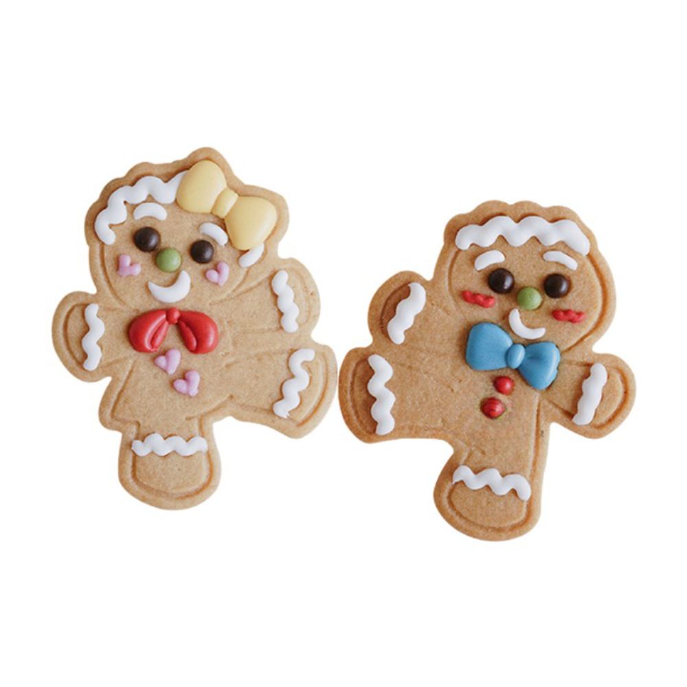 2 Pieces Christmas Gingerbread Shape Cookie Mold