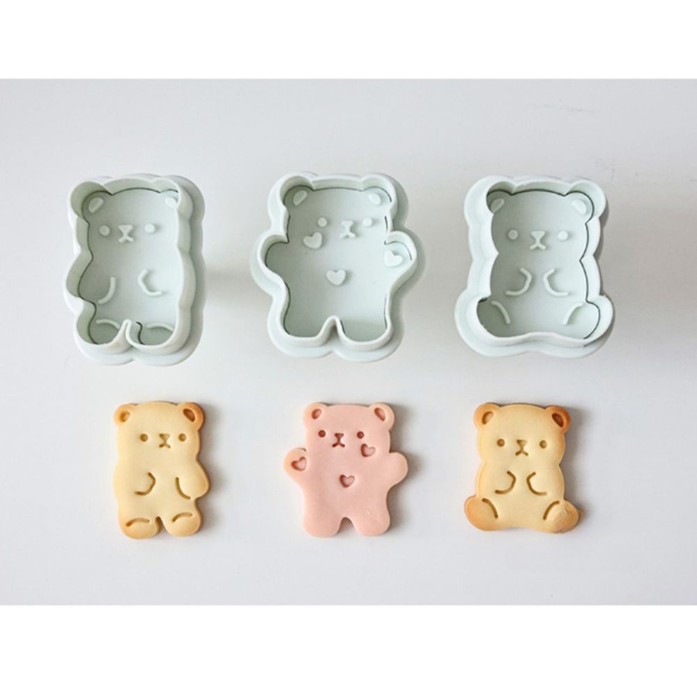 3 Pieces Cartoon Bear Pattern Mold