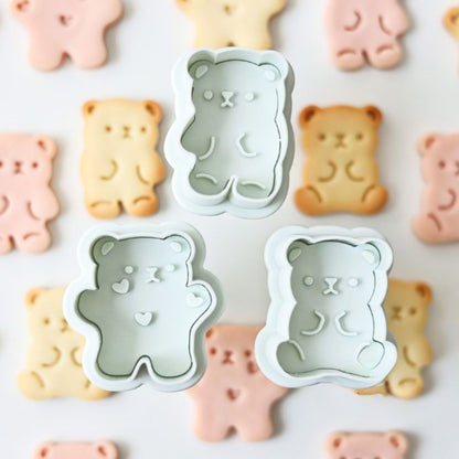 3 Pieces Cartoon Bear Pattern Mold