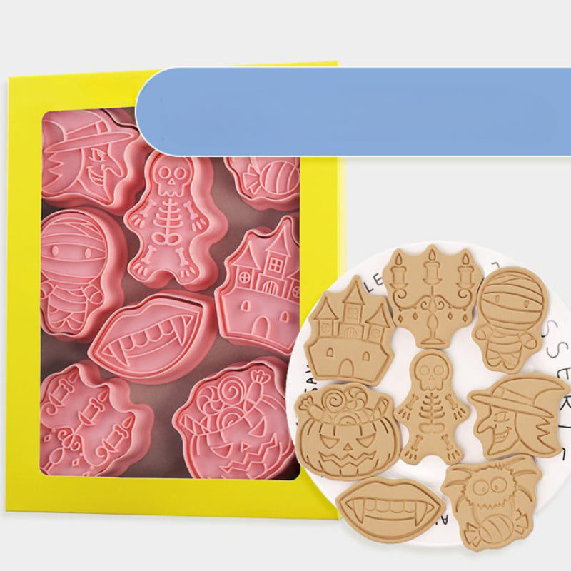 8 Piece Of Halloween Party Cookie Stamps