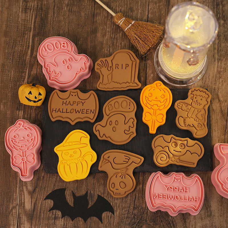 8 Piece Of Halloween Party Cookie Stamps