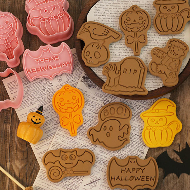 8 Piece Of Halloween Party Cookie Stamps