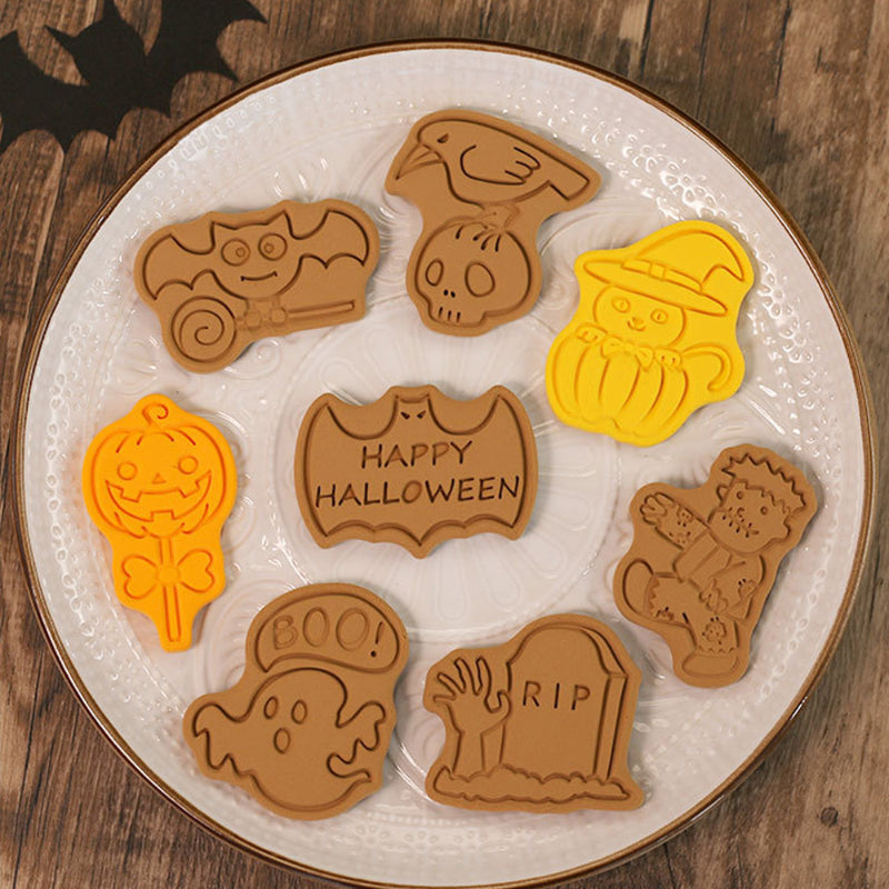 8 Piece Of Halloween Party Cookie Stamps