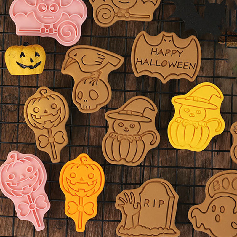 8 Piece Of Halloween Party Cookie Stamps