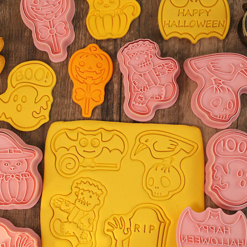 8 Piece Of Halloween Party Cookie Stamps