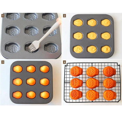 9 Cavity Fish Shape Bakeware