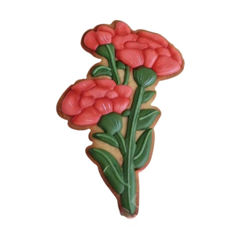 Carnation Bouquet Shape Cookie Cutter Stamp