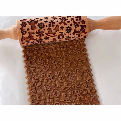 Christmas Embossing Rolling Pins With Patterns