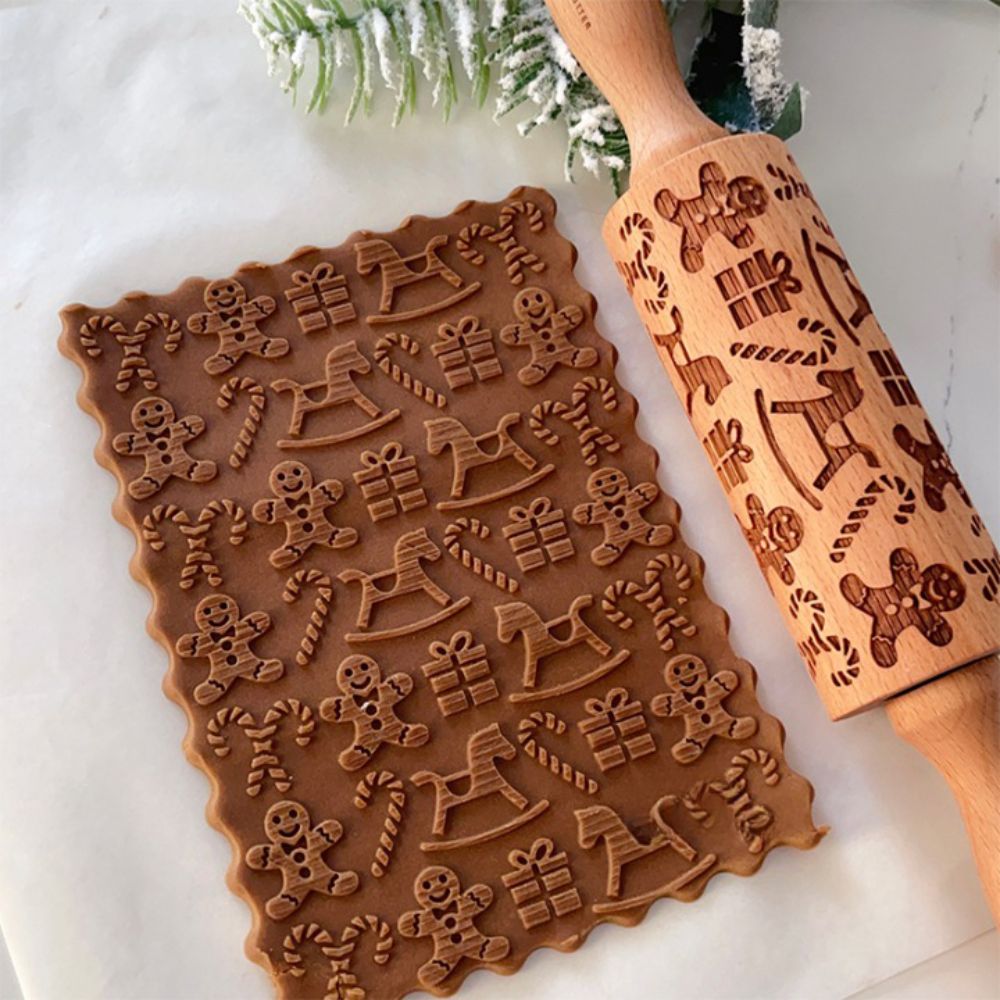 Christmas Embossing Rolling Pins With Patterns