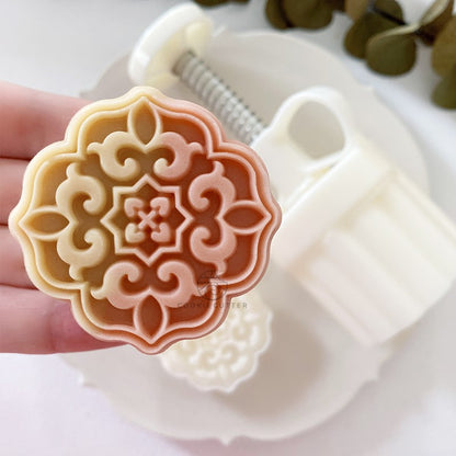 Court Style Flower Stamps Mooncake Mold