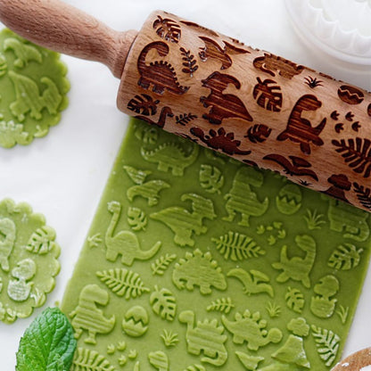 Dinosaur Pattern Embossing Rolling Pin