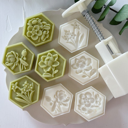 Hexagon Flower Mooncake Mold