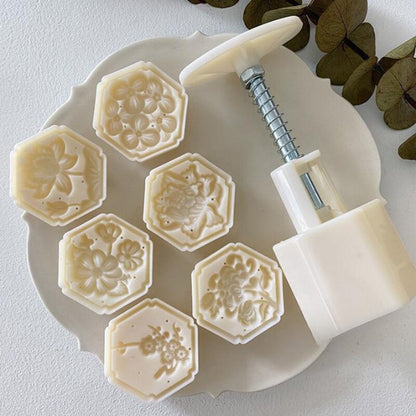 Hexagonal Flower Mooncake Mold