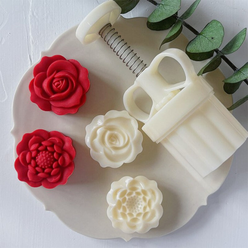 Rose 3D Flower Shape Mooncake Mold