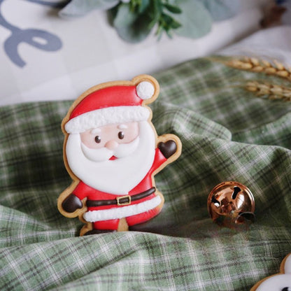 Santa Claus Snowman Pattern Cookie Mold Plunger