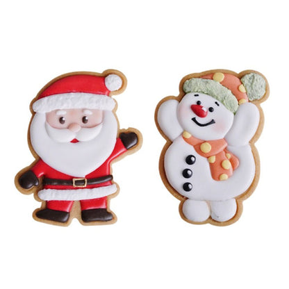 Santa Claus Snowman Pattern Cookie Mold Plunger