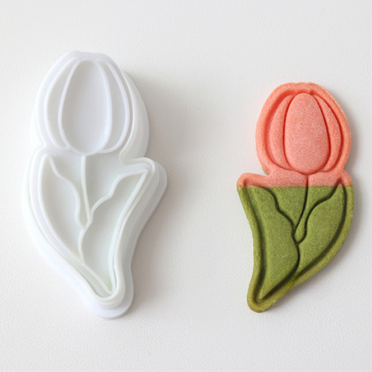 Tulip Flower Pattern Cookie Mold