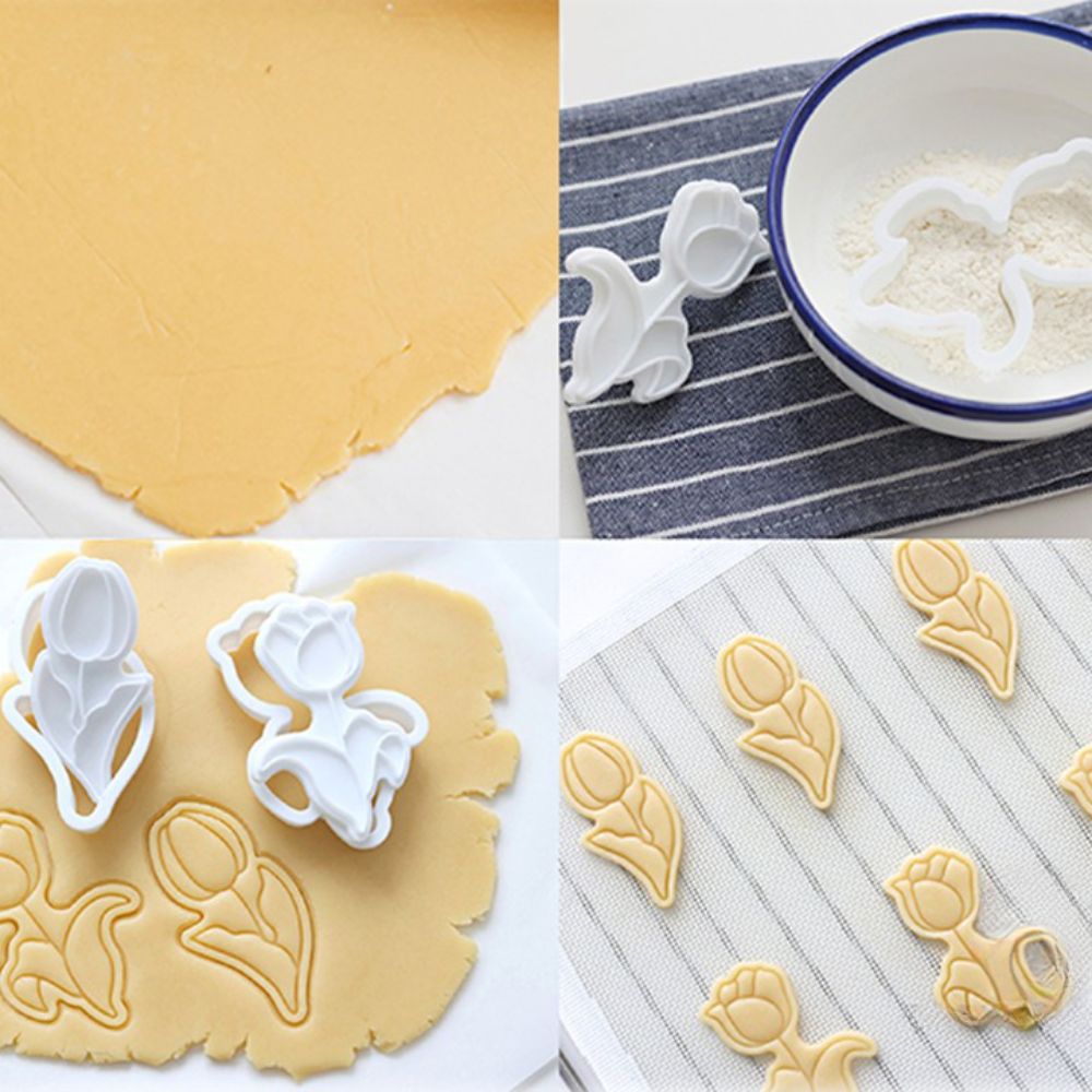 Tulip Flower Pattern Cookie Mold