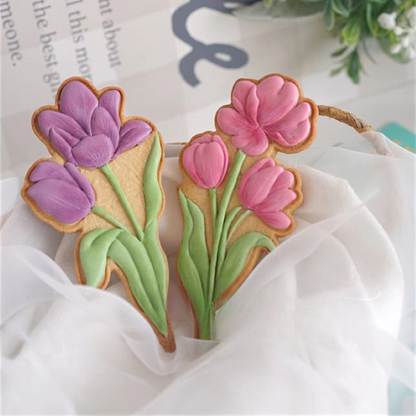 Tulip Pattern Frosting Cookie Embosser Mold