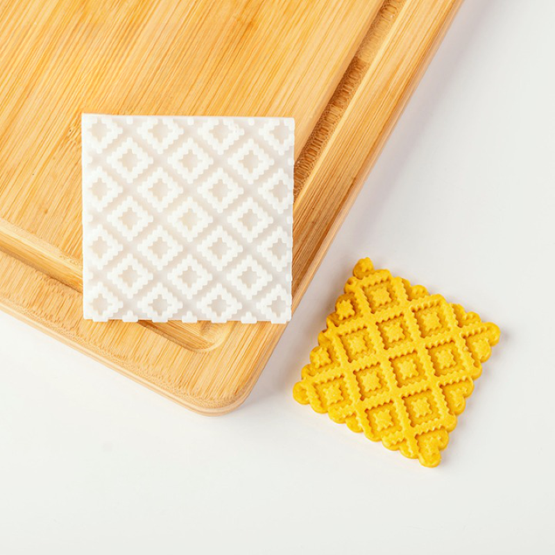 Waffle Texture Geometric Pattern Biscuit Mold