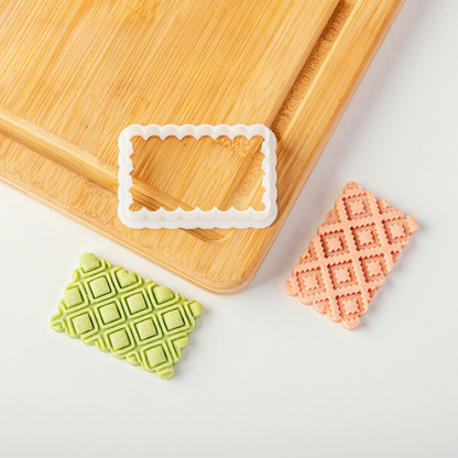 Waffle Texture Geometric Pattern Biscuit Mold