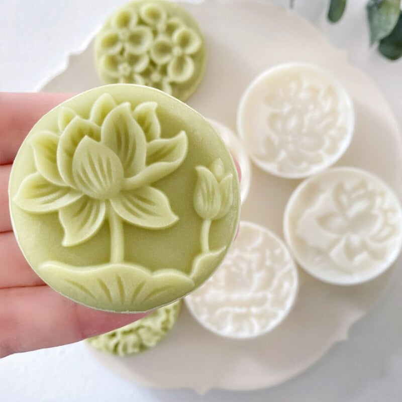 Flower Shape Round Mooncake Mold