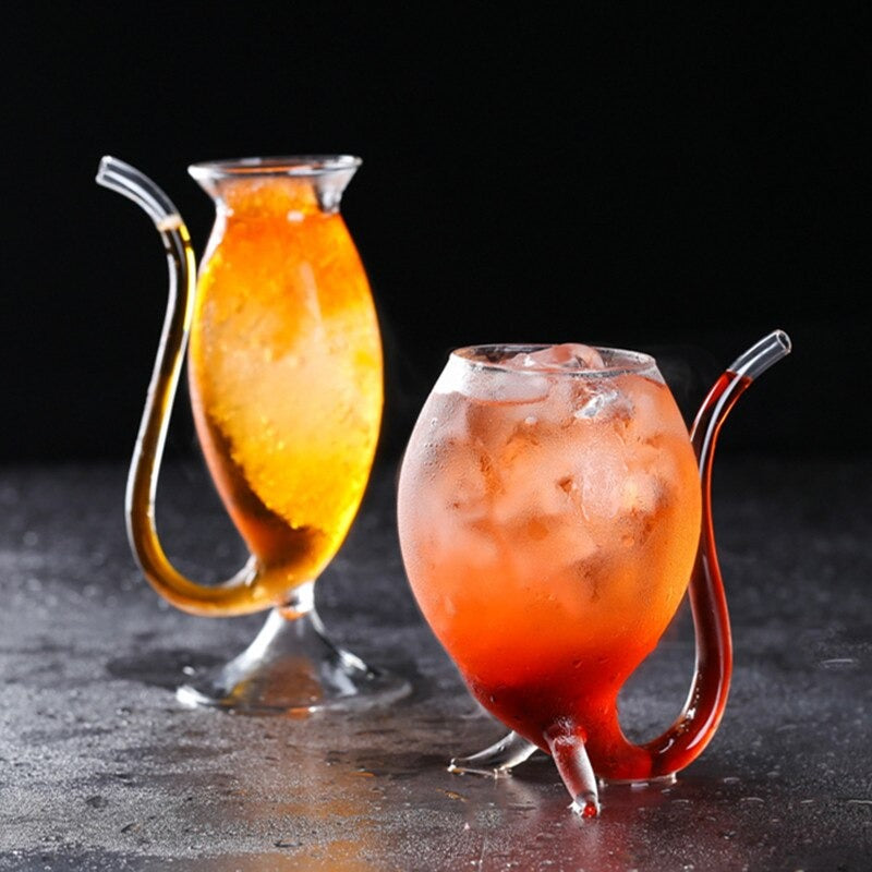 Mock Tail Glass With Straw