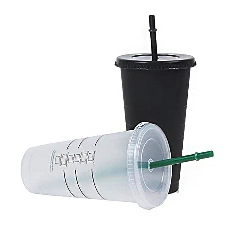 Coffee Straw Cup With Lid