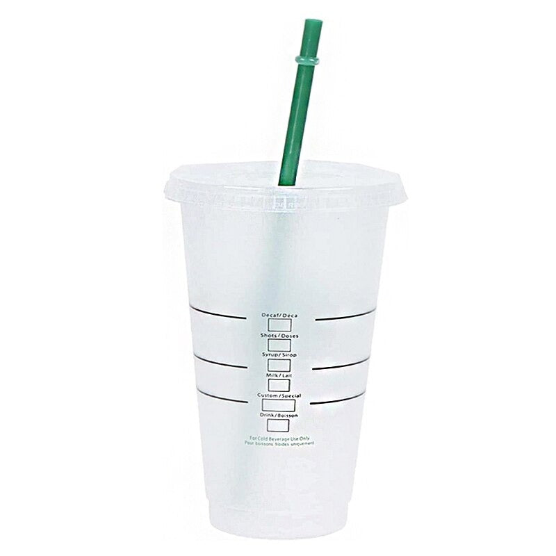 Coffee Straw Cup With Lid