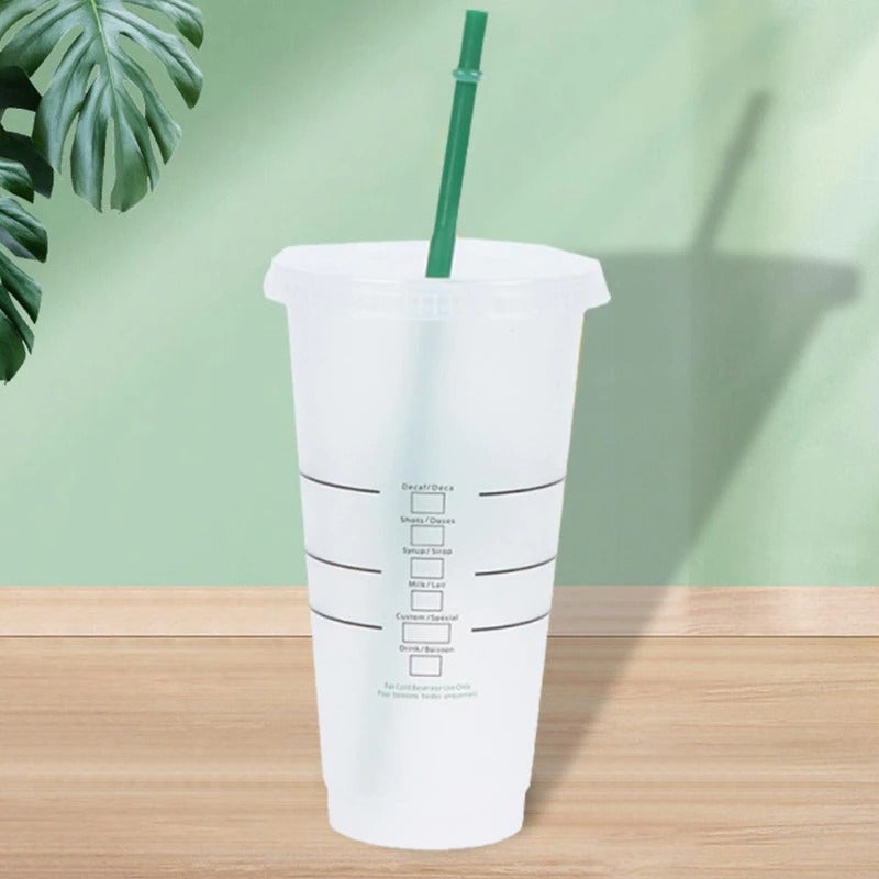 Coffee Straw Cup With Lid