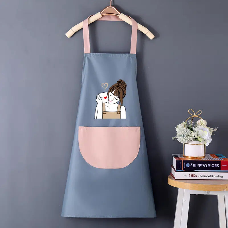 Waterproof And Oil-proof Cartoon Girl Print Apron