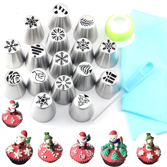 14 Piece Russian Tulip Icing Nozzles Set