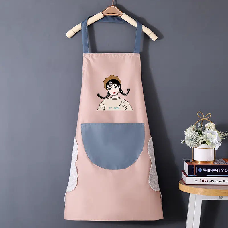 Waterproof And Oil-proof Cartoon Girl Print Apron