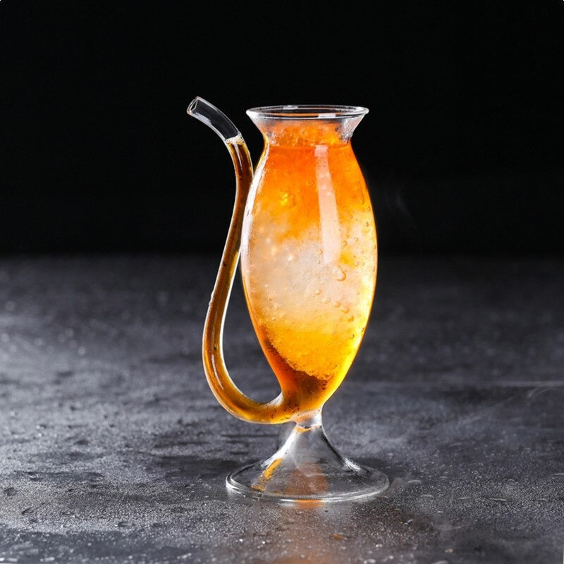 Mock Tail Glass With Straw