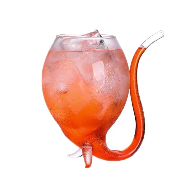 Mock Tail Glass With Straw