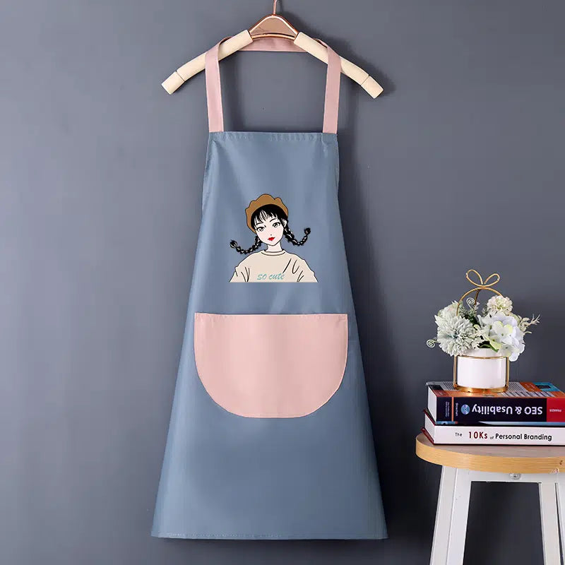 Waterproof And Oil-proof Cartoon Girl Print Apron