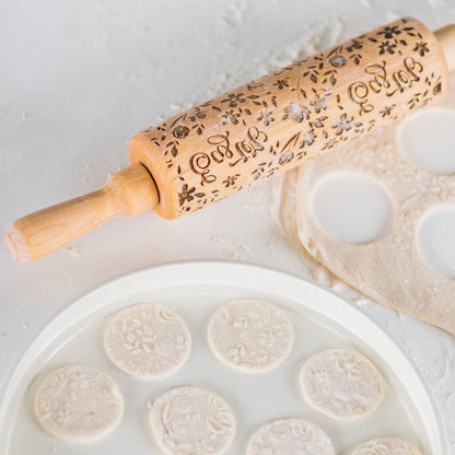 Easter Flower Patterned Rolling Pin