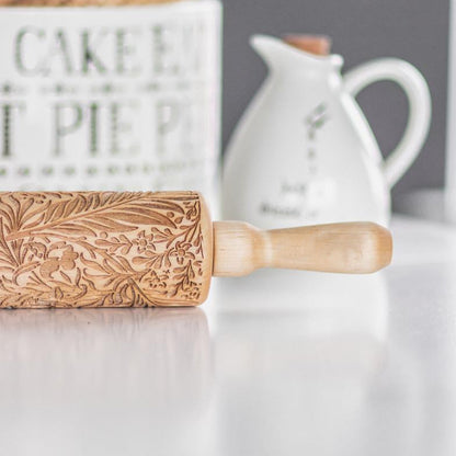 Flower and Leaves Patterned Rolling Pin