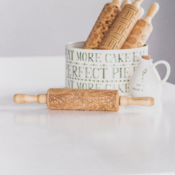 Flower and Leaves Patterned Rolling Pin